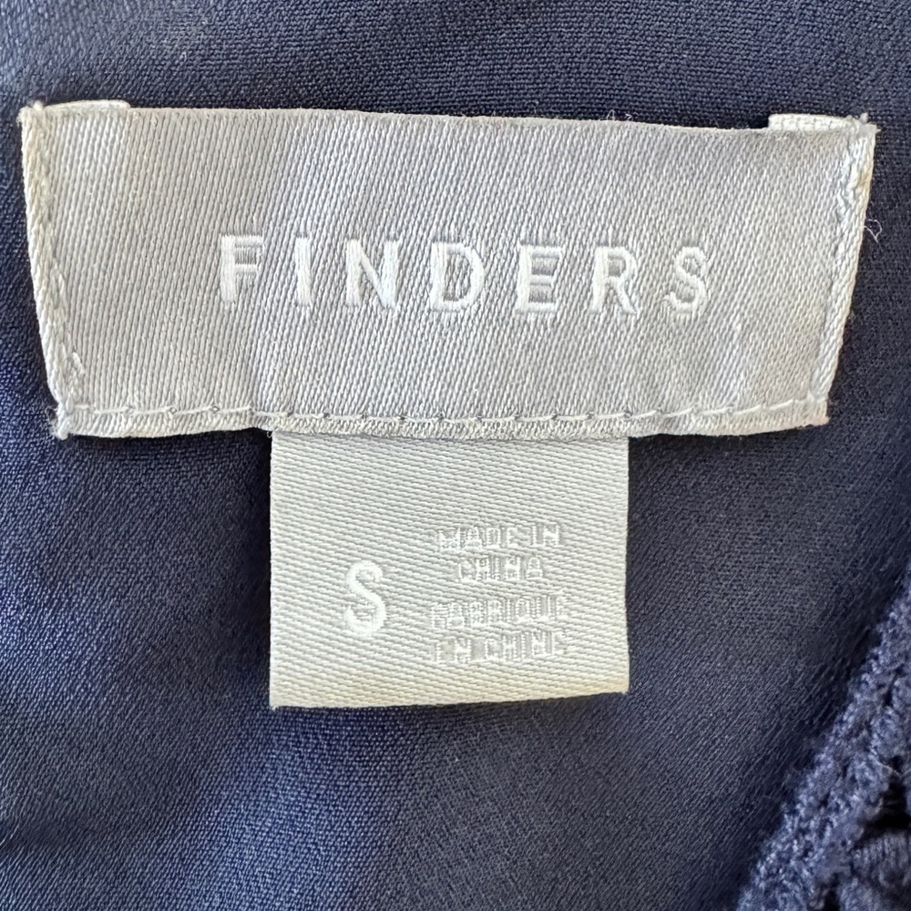 Finders Keepers embroidered bell sleeve navy dress - Picture 7 of 8